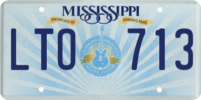 MS license plate LTO713