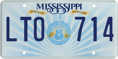 MS license plate LTO714