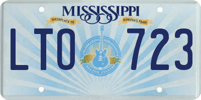 MS license plate LTO723