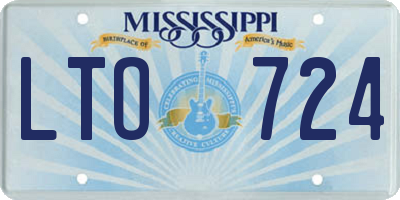 MS license plate LTO724