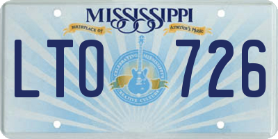 MS license plate LTO726