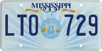 MS license plate LTO729