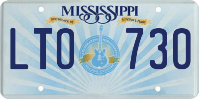MS license plate LTO730