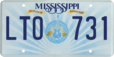 MS license plate LTO731