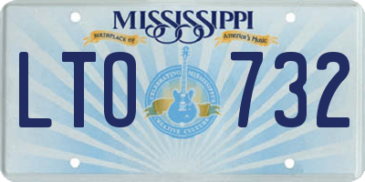 MS license plate LTO732