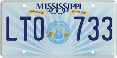 MS license plate LTO733