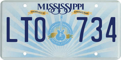 MS license plate LTO734