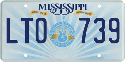 MS license plate LTO739