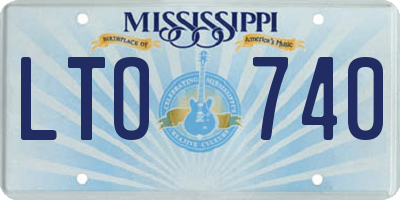 MS license plate LTO740