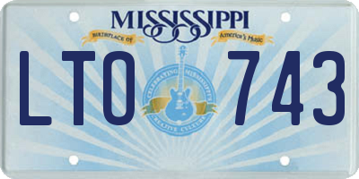 MS license plate LTO743