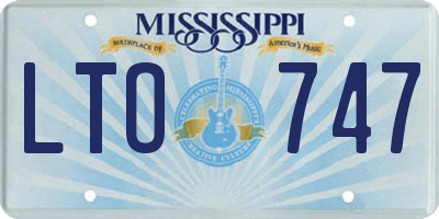 MS license plate LTO747