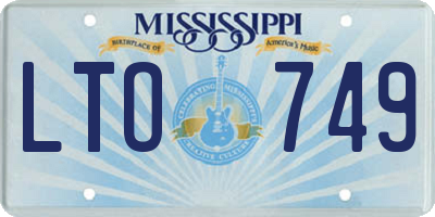 MS license plate LTO749