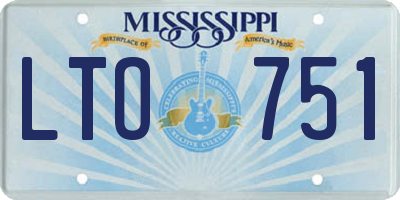 MS license plate LTO751