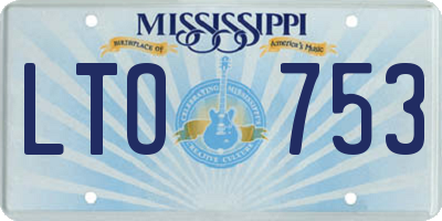 MS license plate LTO753