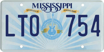 MS license plate LTO754