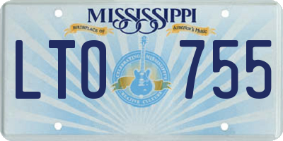 MS license plate LTO755