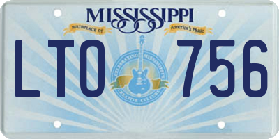 MS license plate LTO756