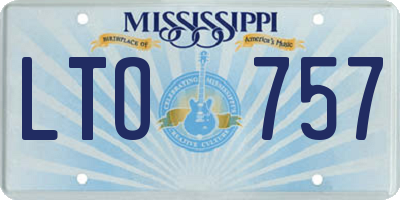 MS license plate LTO757