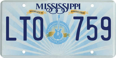MS license plate LTO759