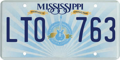MS license plate LTO763