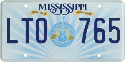 MS license plate LTO765