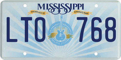 MS license plate LTO768