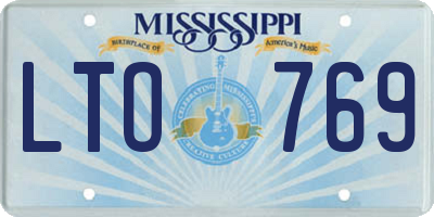 MS license plate LTO769