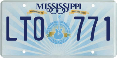 MS license plate LTO771