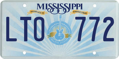 MS license plate LTO772