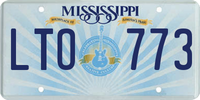 MS license plate LTO773