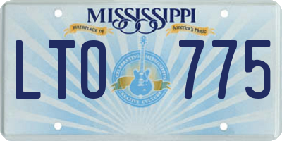 MS license plate LTO775