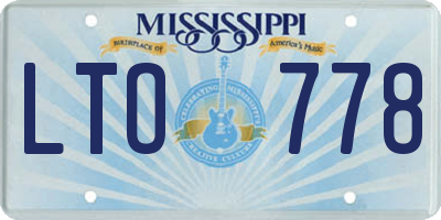 MS license plate LTO778