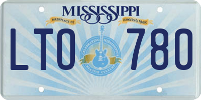 MS license plate LTO780