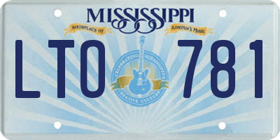 MS license plate LTO781
