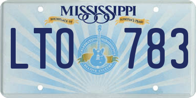 MS license plate LTO783