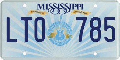 MS license plate LTO785