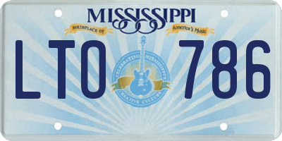 MS license plate LTO786