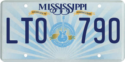 MS license plate LTO790