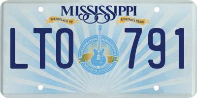 MS license plate LTO791