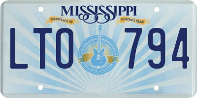 MS license plate LTO794
