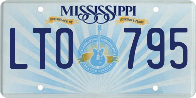 MS license plate LTO795