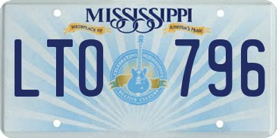 MS license plate LTO796