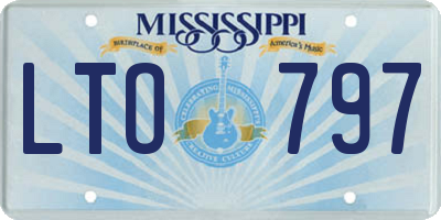 MS license plate LTO797