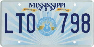 MS license plate LTO798