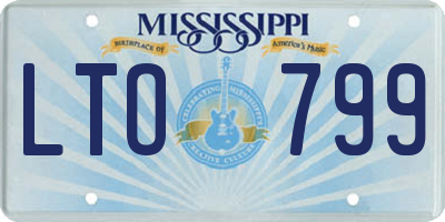 MS license plate LTO799