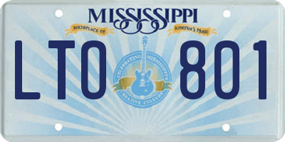 MS license plate LTO801