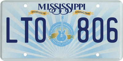 MS license plate LTO806