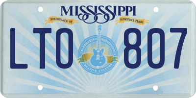 MS license plate LTO807