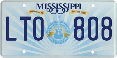 MS license plate LTO808