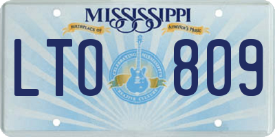 MS license plate LTO809